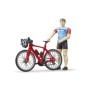 Bruder figurina ciclist cu bicicleta de curse
